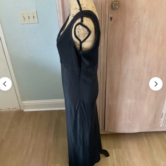 VTG Emanuel Ungaro Black silk beaded slip dress Y2K CBK style minimalist 10 - Picture 7 of 14